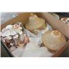 Image 1 : SHELL HANGING GLASS VASE AND LIGHT COVERS ETC