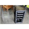 Image 1 : ROLLING BLACK CART AND WIRE SHELF