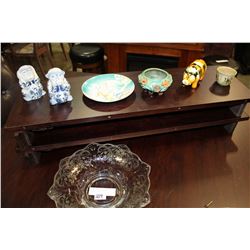 SILVER OVERLAY BOWL AND EASTERN POTTERY