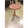 Image 1 : LEATHER TOP BOMBAY PARLOR TABLE AND WOOD PLANTSTAND