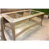 Image 3 : DECORATIVE STONE GLASS TOP COFFEE AND ENDTABLE SET