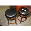 Image 1 : PAIR OF NEW HOME ELEGANCE MODERN COUNTER HEIGHT LEATHER TOP SWIVEL BAR STOOLS