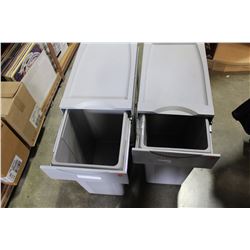 TWO HAILO PULL OUT SLIDING BINS