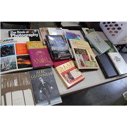 BIN OF HARDCOVER BOOKS