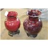 Image 1 : PAIR OF STAMPED VASES ON PEDESTLES
