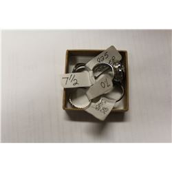 FOUR STERLING LADIES DINNER RINGS