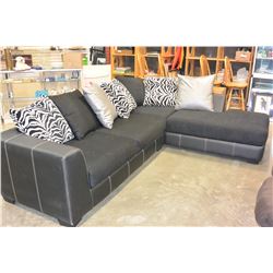 PARAMOUNT BLACK LEATHER SECTIONAL