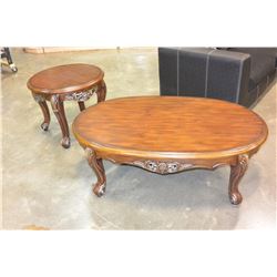 MODERN ROUND ENDTABLE AND COFFEE TABLE
