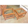 Image 1 : PAIR OF GLASSTOP ENDTABLES
