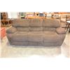 Image 1 : BROWN MICROSUEDE RECLINER SOFA
