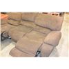 Image 3 : BROWN MICROSUEDE RECLINER SOFA