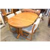 Image 1 : OAK DINING TABLE WITH LEAF AND FOUR CHAIRS