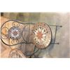 Image 2 : 3 PIECE MOSIAC STONE AND METAL PATIO TABLE SET