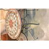 Image 3 : 3 PIECE MOSIAC STONE AND METAL PATIO TABLE SET