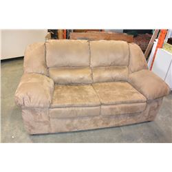 BEIGE MICROFIBRE LOVESEAT