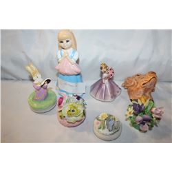 LOT OF CHINA FLORALS AND FIGURES