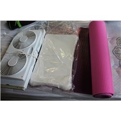 WINDOW FAN WII FIT PAD AND YOGA MAT