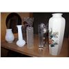 Image 1 : MODERN CRYSTAL VASES EASTERN VASE AND MILK GLASS ETC