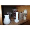 Image 2 : MODERN CRYSTAL VASES EASTERN VASE AND MILK GLASS ETC