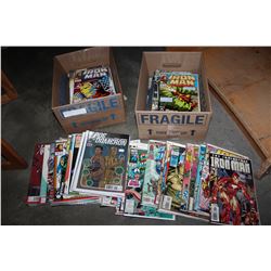 TWO BOXES OF MARVEL AND DC COMICS