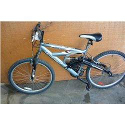 GREY AND WHITE HUFFY BIKE