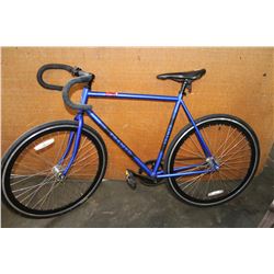 BLUE BLACK FRAMED SINGLE SPEED ROAD BIKE