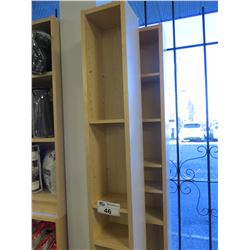 2 MEDIA STORAGE RACKS (80"H X 8"W)