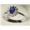 Image 2 : STERLING SILVER CREATED BLUE SAPPHIRE CRYSTAL RING RETAIL $140