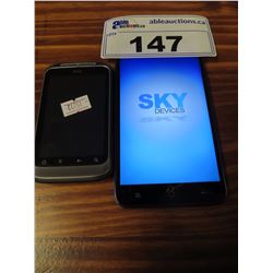 SKY DEVICES ANDROID SMARTPHONE MODEL ELITE 8.5 OCTA & HTC PHONE