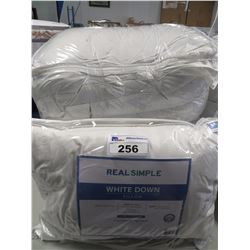 WHITE DOWN STANDARD/QUEEN PILLOW & BAG OF 7 ASSORTED PILLOWS