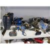 Image 2 : SHELF LOT OF DRILLS/SAWS/DRIVERS/MISC TOOLS (FOR PARTS & REPAIR)