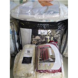 J. QUEEN NEW YORK QUEEN COMFORTER SET/PILLOW/HOOKLESS CURTAIN/MISC LINEN