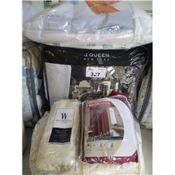 J. QUEEN NEW YORK QUEEN COMFORTER SET/PILLOW/HOOKLESS CURTAIN/MISC LINEN