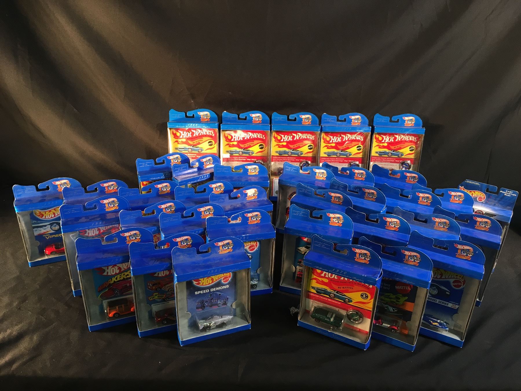 COLLECTION OF 35 HOT WHEELS 30 YEAR LIMITED EDITION AND LAST PRODUCTION