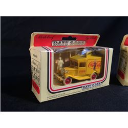 TWO VINTAGE LLEDO COCA-COLA DAYS GONE BY SERIES DELIVERY VEHICLES