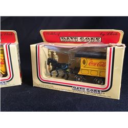 TWO VINTAGE LLEDO COCA-COLA DAYS GONE BY SERIES DELIVERY VEHICLES