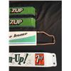 Image 2 : COLLECTION OF 4 VINTAGE 7-UP DOOR PUSHER BARS, 24''-32'' WIDE