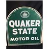 Image 2 : 2 VINTAGE QUAKER STATE MOTOR OIL SIGNS, MADE IN CANADA, EACH 30'' HIGH