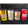 Image 2 : COLLECTION OF 4 VINTAGE SHELL OIL X-100 OIL CONTAINERS