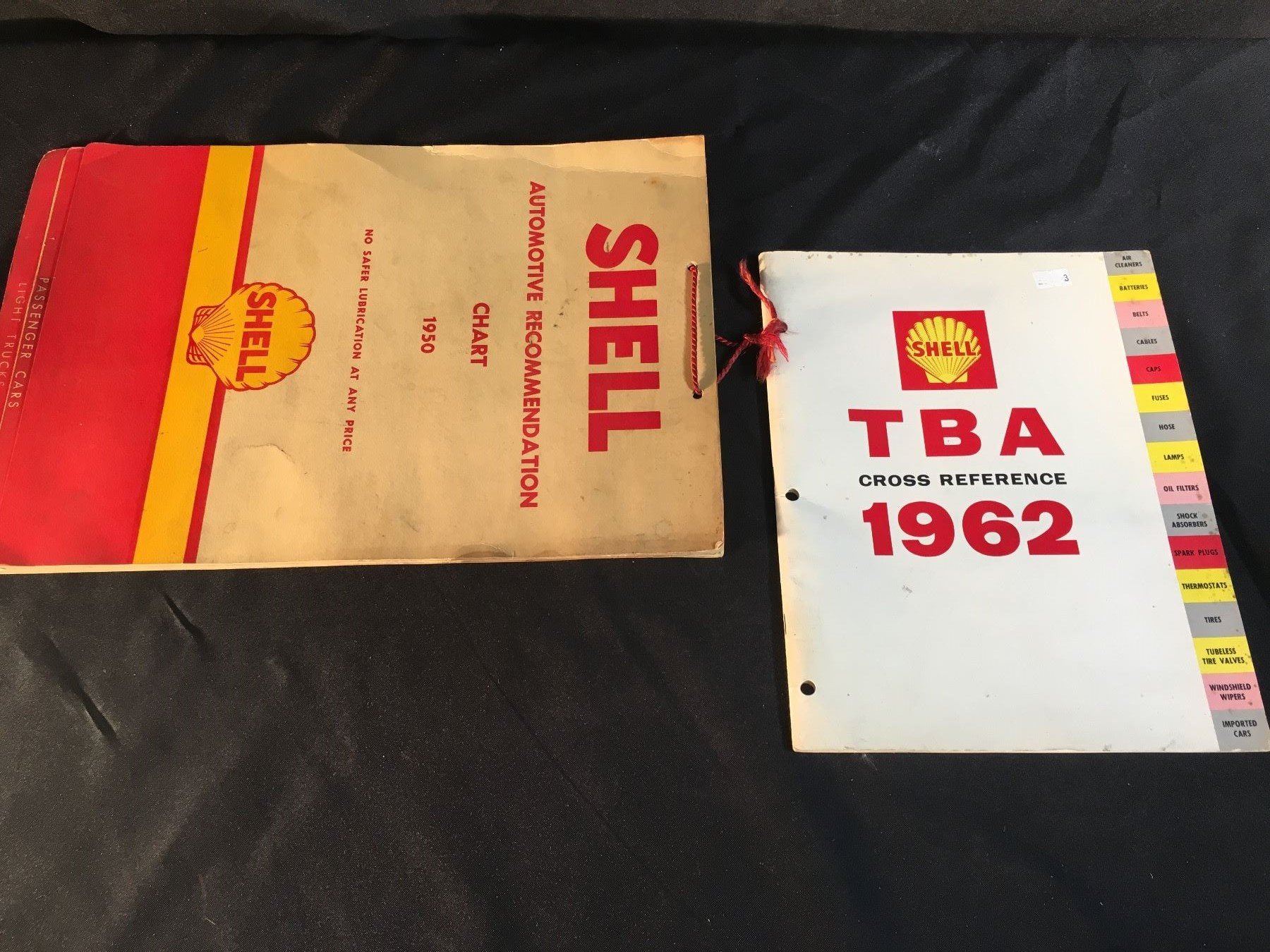 2 VINTAGE SHELL SERVICE CHARTS INC. "AUTOMOTIVE RECOMMENDATION CHART ...