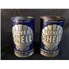 Image 2 : TWO VINTAGE SILVER SHELL MOTOR OIL ONE QUART CONTAINERS