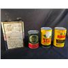 Image 2 : 4 VINTAGE OIL PRODUCTS INC. MOTOR RYTHM TUNE UP FORMULA, GOLD BOND, WHITE ROSE HEAVY DUTY OIL, AND