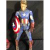 Image 2 : PAIR OF CAPTAIN AMERICA  SCALE MODEL FIGURINES, EACH APPROX. 18'' TALL