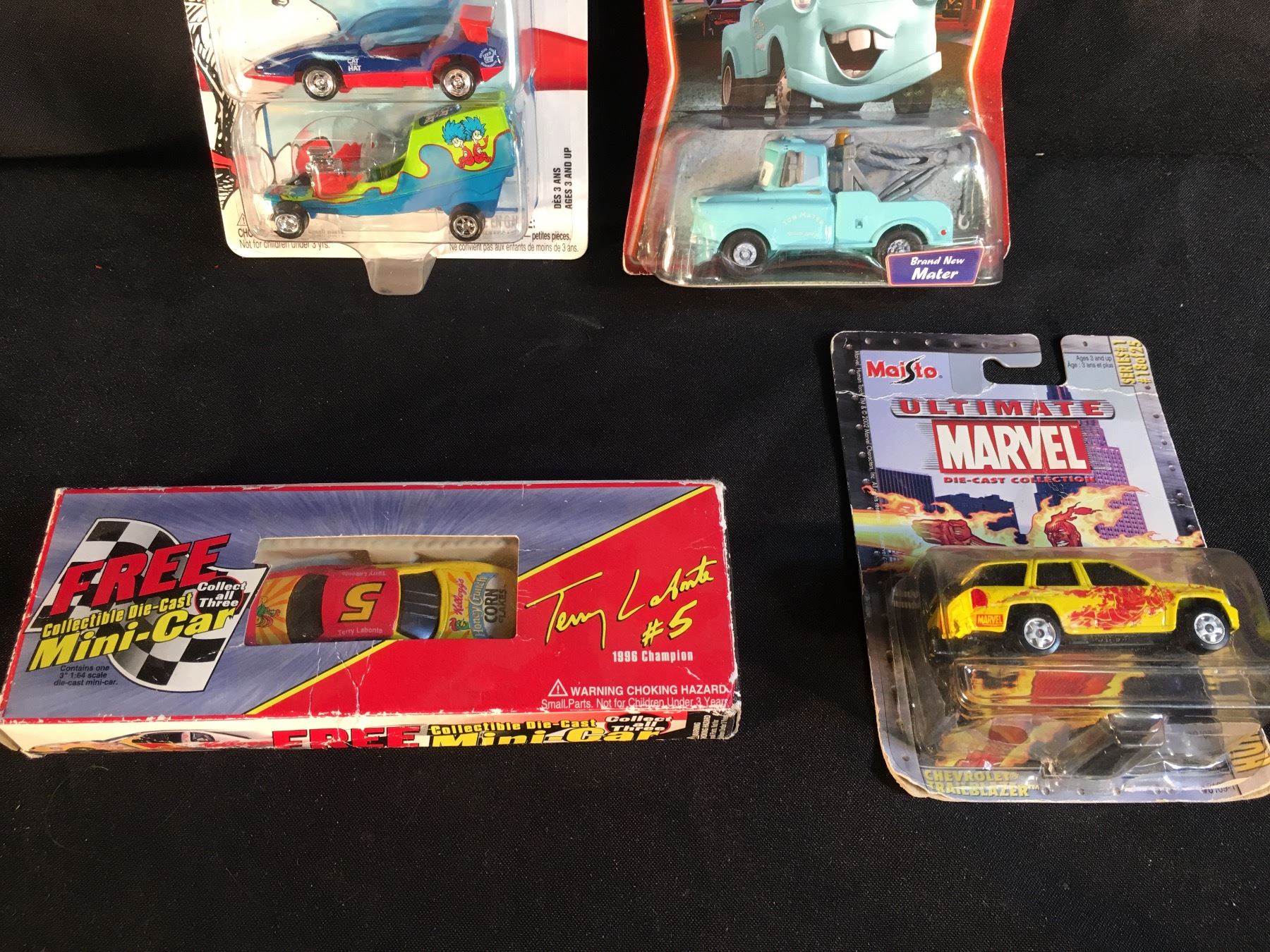 4 Collectible Model Cars Inc Set Of 3 Cat In The Hat Cars Marvel Chevrolet Trailblazer Model Car