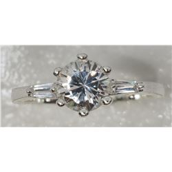 STERLING SILVER CUBIC ZIRCONIA RING. RETAIL $150