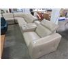 Image 2 : 8 PC ALL LEATHER NATUZZI CINDY CRAWFORD COLLECTION RECLINING SECTIONAL WITH BLUETOOTH/AUX/SD/USB