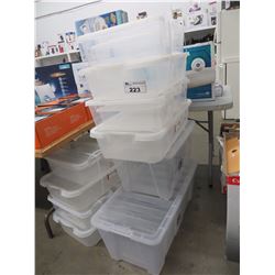 LOT OF APPROX 14 PLASTIC STORAGE CONTAINERS