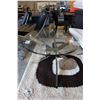 Image 2 : OVAL GLASS TOP COFFEE TABLE