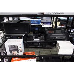 SHELF LOT OF CANON AND EPSON PRINTERS