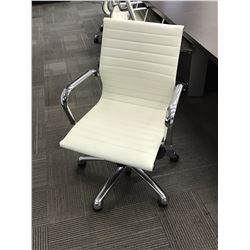 WHITE LEATHER MODERN BOARDROOM CHAIR